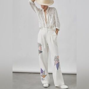 Anthropologie x Forever That Girl - Quilted Patchwork Pinwheel Pants/Trousers
